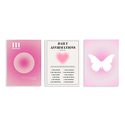 Gtoaxxno Aura Poster mit buntem Farbverlauf, 3er-Set, ästhetische, bunte Aura, körniger Farbverlauf, Leinwand für Badezimmer, Wohnzimmer, Schlafzimmer (ungerahmt) (50 x 75 cm) von Gtoaxxno