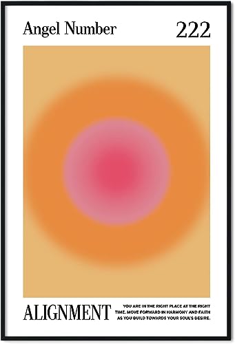 Gtoaxxno Engel Nummer 222 Poster ungerahmt Manifestation Energie Aura Farbverlauf Poster Intuition Druck Wanddekoration Wohnzimmer ungerahmt (40 x 60 cm) von Gtoaxxno