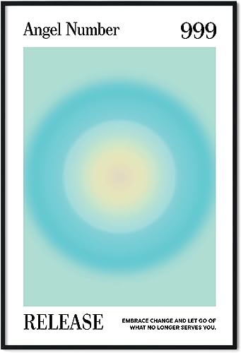 Gtoaxxno Poster "Angel Number 999", ungerahmt, Energie-Aura-Farbverlaufsposter, Intuitionsdruck, Wanddekoration, Wohnzimmer, ungerahmt (50 x 60 cm) von Gtoaxxno