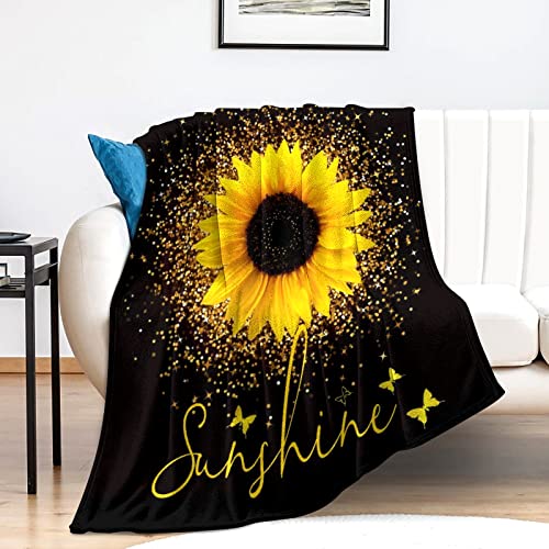 Gtoaxxno Sonnenblumen-Decke, Sonnenblumen-Biene, Frühlingsüberwurfdecke, für Erwachsene, Teenager, Zuhause, Wohnzimmer, Büro A, 152 x 204 cm von Gtoaxxno