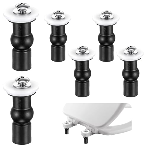 6 Stück WC-Sitz-Scharnierschrauben, WC-Sitz-Schrauben, Ersatz-Set, Universal-Gummi-Erweiterungssitze oben, Befestigungsteil, Schnellspanner, Set für Zuhause, Badezimmer, Toiletten, Hardware 6 Stück WC-Sitz-Scharnierschrauben, WC-Sitz-Schrauben, Ersatz-Set, Universal-Gummi-Erweiterungssitze oben, Befestigungsteil, Schnellspanner, Set für Zuhause, Badezimmer, Toiletten, Hardware von Gtziqa