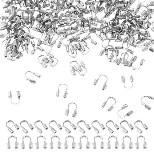 Drahtschutz für Schmuckherstellung, U-förmiger Kabelschutz, Edelstahl-Drahtschutz, 0,7 mm Gewindeschutz, Schlaufe für Armbänder, Halsketten, Perlen, Ohrringe, Bastelarbeiten, 200 Stück von Gtziqa