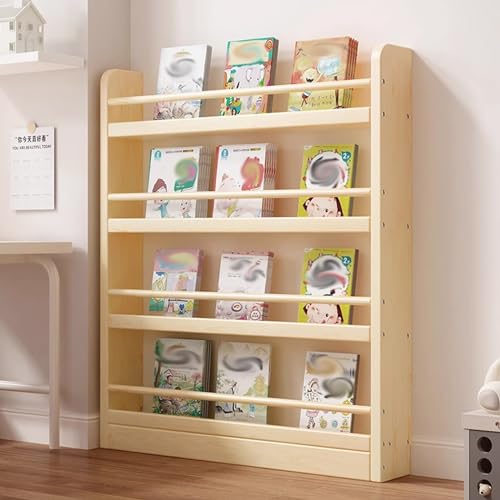 Gtzly Kinder BüCherregal, aus Holz, 3/4/5 Ebenen, Zeitschriftenvitrine, BüCherregal, Schlafzimmer- und BüRomöBelwüRfel, Lagerregale, Moderne Haushaltswaren(Color:Natural-5 Tiers,Size:L: 120cm/47.2in) von Gtzly