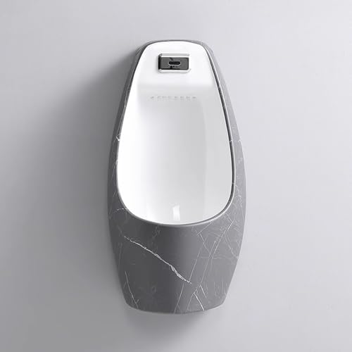 Gtzly Urinal, An Der Wand Montierte Urinale for Männerbadezimmer, Auslaufsicheres Urinal aus Keramik mit Verstopfungsschutz, Intelligentes Urinal mit Sensorspülung, Pinkelbehälter for Männer von Gtzly
