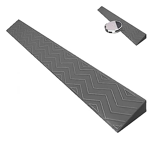 Rollstuhlrampe, Tragbare Schwellenrampen, Türschwellenrampen Bordsteinrampe für Kehrrobotertüren Im Innenbereich, rutschfeste Rollstuhlrampe mit Solider Türschwelle, Schneidbar (Color : Grau, Size : von Gtzly