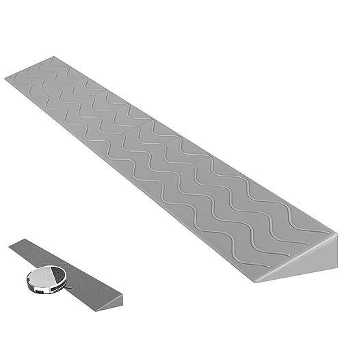 Tragbare Schwellenrampen, Türschwellenrampen, Rollstuhlrampe Tragbare Innen-Kehrroboter-Türschwellenrampe, 1 cm - 10,5 cm Hohe, rutschfeste, Solide Bordsteinrampe (Color : Grau, Size : 100x10x4cm/39 von Gtzly