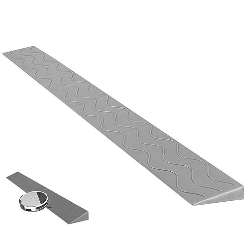 Tragbare Schwellenrampen, Türschwellenrampen, Rollstuhlrampe Tragbare Innen-Kehrroboter-Türschwellenrampe, 1 cm - 10,5 cm Hohe, rutschfeste, Solide Bordsteinrampe (Color : Grau, Size : 100x7x2.5cm/3 von Gtzly