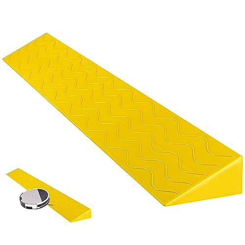 Tragbare Schwellenrampen, Türschwellenrampen, Rollstuhlrampe Tragbare Innen-Kehrroboter-Türschwellenrampe, 1 Cm - 10,5 Cm Hohe, Rutschfeste, Solide Bordsteinrampe ( Color : Yellow , Size : 100x13x6.5c von Gtzly