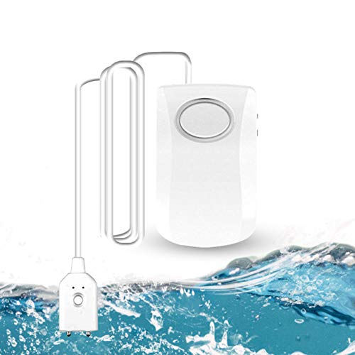 GuDoQi Wassermelder, Wasser Alarm, 130dB Super Laut Alarm, Batteriebetrieben, Wassersensor mit 100cm Langes Kabel, Wasserwächter zum Schutz vor Wasserschäden für Küche, Bad und Keller von GuDoQi