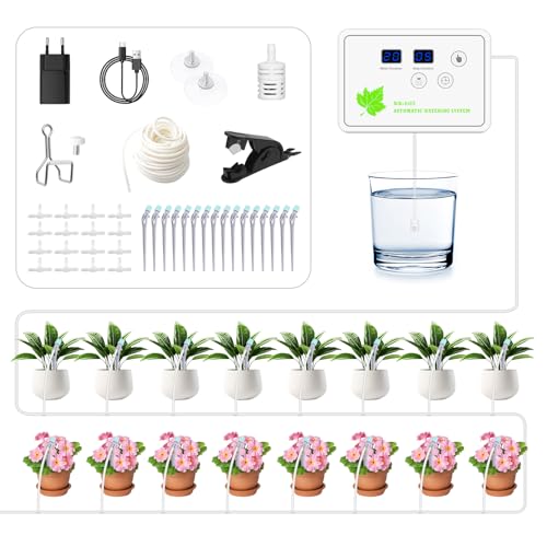 Automatisches Bewässerungssystem Indoor,GuKKK DIY Tropfbewässerungsset Gesteuert mit 12 m Schlauch,Gartenbewässerungssystem Auto/Manuell/Smart Mode für Balkon,16 Kübelpflanzen Automatisches Bewässerungssystem Indoor,GuKKK DIY Tropfbewässerungsset Gesteuert mit 12 m Schlauch,Gartenbewässerungssystem Auto/Manuell/Smart Mode für Balkon,16 Kübelpflanzen von GuKKK
