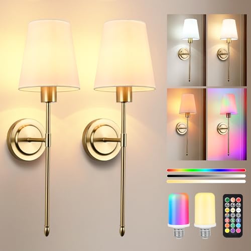 GuKKK Wandleuchte Ohne Stromanschluss,2 Stück 6000mAh Akku Wandleuchte Innen, Wandlampe Akku LED Wandleuchten mit Fernbedienung Wiederaufladbare Gold wandlampe mit RGB Dimmbare für Flur Wohnzimmer GuKKK Wandleuchte Ohne Stromanschluss,2 Stück 6000mAh Akku Wandleuchte Innen, Wandlampe Akku LED Wandleuchten mit Fernbedienung Wiederaufladbare Gold wandlampe mit RGB Dimmbare für Flur Wohnzimmer von GuKKK
