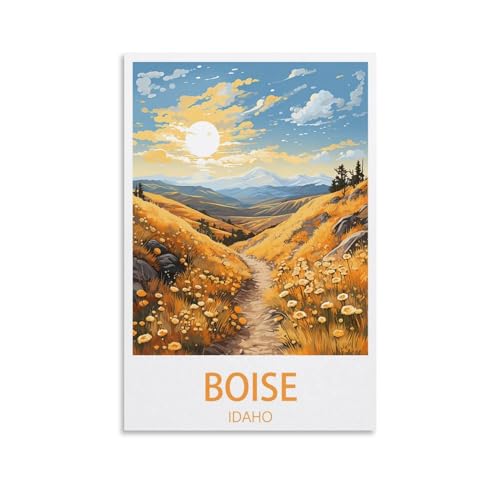 GuYaNa Boise Idaho Vintage-Reise-Poster, Landschaft, 30 x 45 cm, Leinwand-Kunstdruck, Gemälde für Wanddekoration, Wohnzimmer, Schlafzimmer von GuYaNa