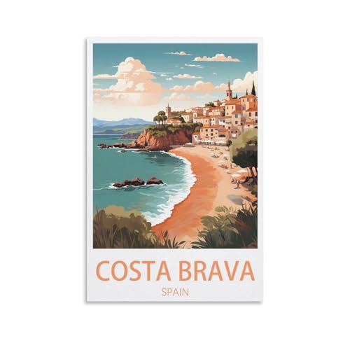 GuYaNa Costa Brava Spanien Vintage Reiseposter Landschaft 20 x 30 cm Leinwand-Kunstdruck Gemälde für Wanddekoration Wohnzimmer Schlafzimmer GuYaNa Costa Brava Spanien Vintage Reiseposter Landschaft 20 x 30 cm Leinwand-Kunstdruck Gemälde für Wanddekoration Wohnzimmer Schlafzimmer von GuYaNa