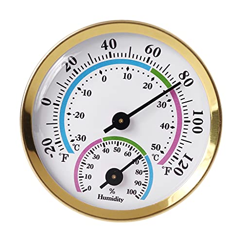 1 Pack Keine Batterie Benötigte Temperaturfeuchtigkeitsmesser Analoges Hygrometer Für Innenräume Freien Goldthermometer Hygrometer Analog von Guaber