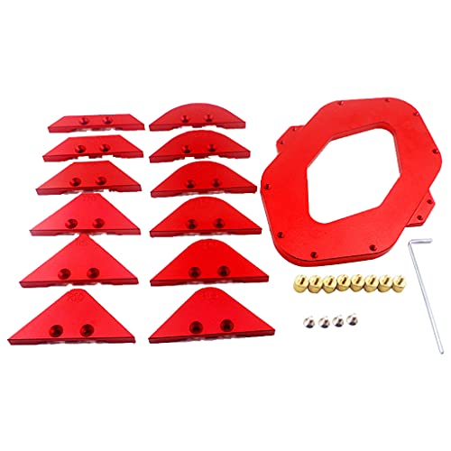 1 Packung Holzbearbeitungswerkzeug Filelehre Aluminiumlegierung Radius R5-R35 T10-T30 Quick-Jig Router Tisch Runde Ecke Rot Runde Ecke Schablone Werkzeug von Guaber