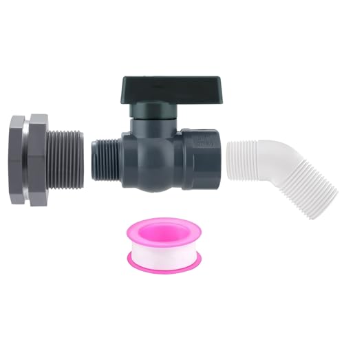 1.Professioneller Regenzapfen mit 3/4 Zoll PVC-Ventilen & auslaufsicheren Adaptern für Wasserspeichertanks Umwandlungsgewinde Dichtband Zapfensatz von Guaber