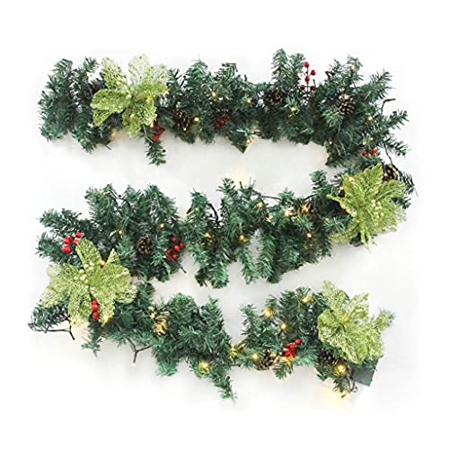 2,7 m 2,7 m Weihnachten LED Rattan Girlande Rote Beeren Blume Dekorative Licht Weihnachten Rattan Kranz von Guaber