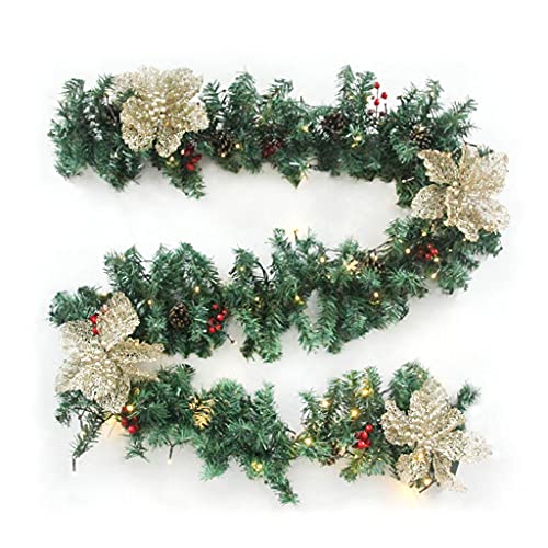 2,7 m 2,7 m Weihnachten LED Rattan Girlande Rote Beeren Blume Dekorative Licht Weihnachten Rattan Kranz von Guaber