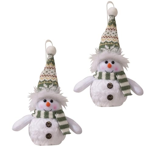 2 Stück Schneemann-Figuren LED Tischlampen mit Hut und Schal Home Ornament Weihnachten Party Dekoration Supplies beleuchtet Schneemann Display von Guaber