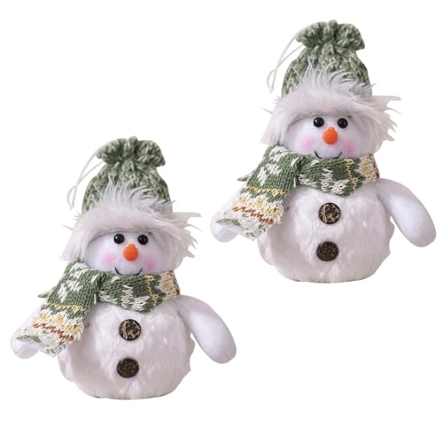 2 Stück Schneemann-Figuren LED Tischlampen mit Hut und Schal Home Ornament Weihnachten Party Dekoration Supplies beleuchtet Schneemann Display von Guaber