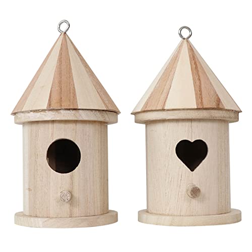 2 Stücke Holzvogelhäuser Kleines Haus Mit Barsch Für Gartenhäuser Garten Um Holzvogelhaus Mit Barsch Zu Beobachten von Guaber