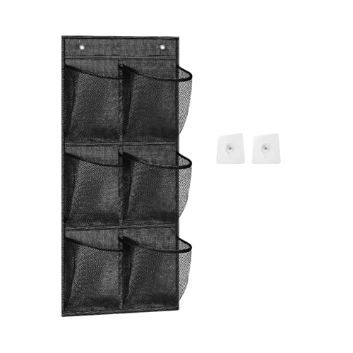 6 Gitter Hängende Organisatoren Bad Aufbewahrung Mit 6 Atmungsaktiven Taschen Für Handtücher Und Toilettenartikel Vlies Badezimmer von Guaber