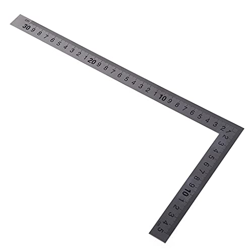 Edelstahl 15 x 30 cm 90 Grad Winkel Metrisches Anschlagwinkel Lineal Skala Maßband Finder Lineal Messgerät Tester Vermessungsortungsgerät Winkelmesser Anreißrollenständer Halter Schräghöhe Tiefe von Guaber