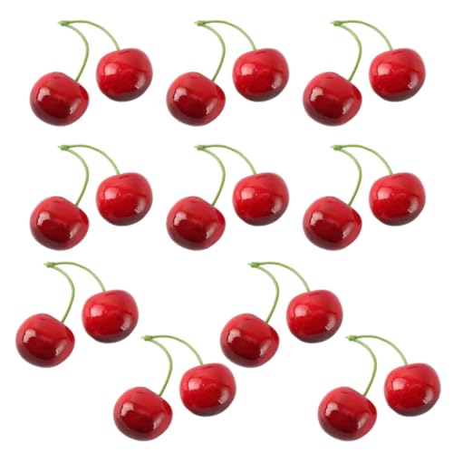 Guaber 10 Paar falsche Kirschen künstliche Dekorationen Simulationen Kirschen Obst Falsche Früchte Modell Küche Foto Guaber 10 Paar falsche Kirschen künstliche Dekorationen Simulationen Kirschen Obst Falsche Früchte Modell Küche Foto von Guaber
