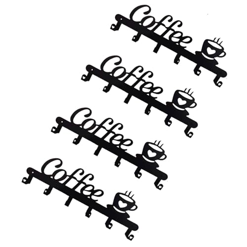 Guaber 4PCS Space Saving Coffee Tasse Aufbewahrungsorganisatoren Wandmontierte Rack Mit Haken Einfach Zu Bedienendem Dekorationsschild des Displayhalters Guaber 4PCS Space Saving Coffee Tasse Aufbewahrungsorganisatoren Wandmontierte Rack Mit Haken Einfach Zu Bedienendem Dekorationsschild des Displayhalters von Guaber