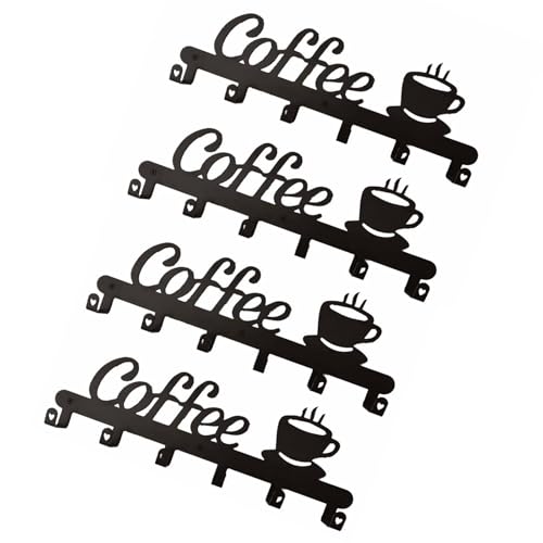 Guaber 4PCS Space Saving Coffee Tasse Aufbewahrungsorganisatoren Wandmontierte Rack Mit Haken Einfach Zu Bedienendem Dekorationsschild des Displayhalters Guaber 4PCS Space Saving Coffee Tasse Aufbewahrungsorganisatoren Wandmontierte Rack Mit Haken Einfach Zu Bedienendem Dekorationsschild des Displayhalters von Guaber