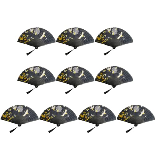 Guaber Faltfächer aus Bambus, traditioneller chinesischer Handventilator mit eleganten Schnitzereien für Kühlung und Dekoration, kulturelle Kunstdekorationen, 10 Stück Guaber Faltfächer aus Bambus, traditioneller chinesischer Handventilator mit eleganten Schnitzereien für Kühlung und Dekoration, kulturelle Kunstdekorationen, 10 Stück von Guaber