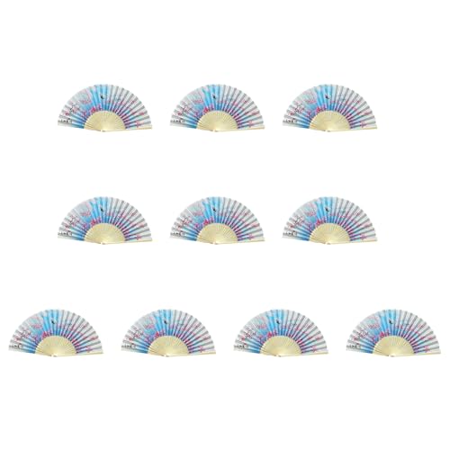 Guaber Faltfächer aus Bambus, traditioneller chinesischer Handventilator mit eleganten Schnitzereien für Kühlung und Dekoration, kulturelle Kunstdekorationen, 10 Stück Guaber Faltfächer aus Bambus, traditioneller chinesischer Handventilator mit eleganten Schnitzereien für Kühlung und Dekoration, kulturelle Kunstdekorationen, 10 Stück von Guaber