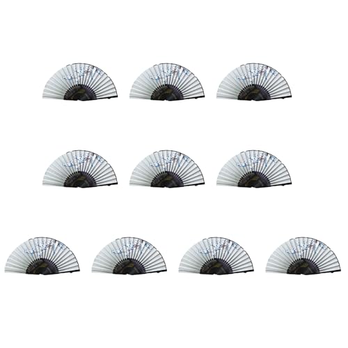 Guaber Faltfächer aus Bambus, traditioneller chinesischer Handventilator mit eleganten Schnitzereien für Kühlung und Dekoration, kulturelle Kunstdekorationen, 10 Stück Guaber Faltfächer aus Bambus, traditioneller chinesischer Handventilator mit eleganten Schnitzereien für Kühlung und Dekoration, kulturelle Kunstdekorationen, 10 Stück von Guaber