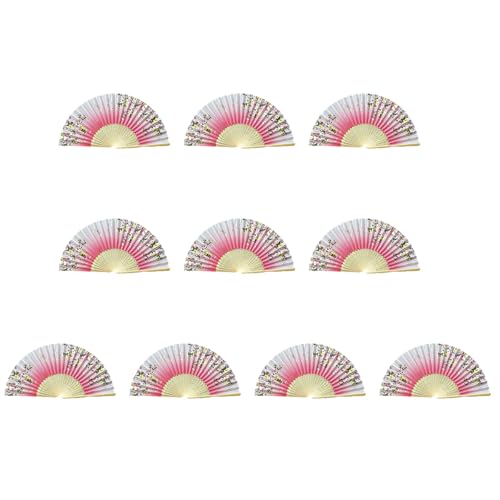 Guaber Faltfächer aus Bambus, traditioneller chinesischer Handventilator mit eleganten Schnitzereien für Kühlung und Dekoration, kulturelle Kunstdekorationen, 10 Stück Guaber Faltfächer aus Bambus, traditioneller chinesischer Handventilator mit eleganten Schnitzereien für Kühlung und Dekoration, kulturelle Kunstdekorationen, 10 Stück von Guaber