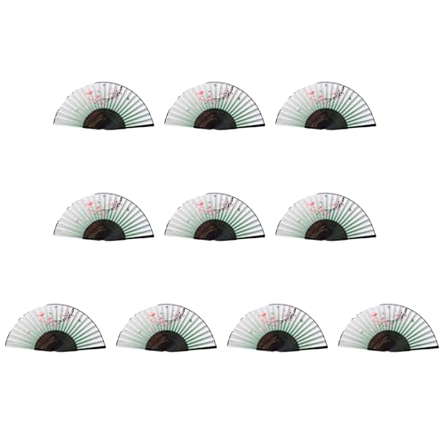 Guaber Faltfächer aus Bambus, traditioneller chinesischer Handventilator mit eleganten Schnitzereien für Kühlung und Dekoration, kulturelle Kunstdekorationen, 10 Stück Guaber Faltfächer aus Bambus, traditioneller chinesischer Handventilator mit eleganten Schnitzereien für Kühlung und Dekoration, kulturelle Kunstdekorationen, 10 Stück von Guaber