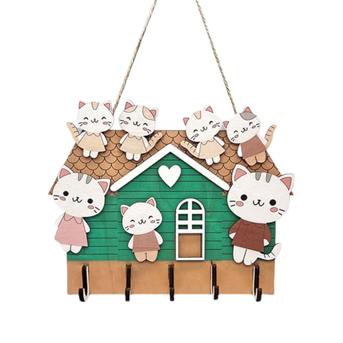 Guaber Multi Purpose Wall Montoded Wood Organizer Mit Haken Für Home Office Holzhalter Für Eingangsflur Dekorative Holzregal von Guaber