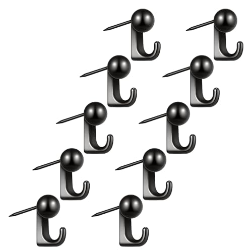 Guaber Pinnnadel-Haken aus Zinklegierung, robuste Wandaufhänger für Korkplatten, Holzplatten, rostfrei, Heimdekoration, kleiner Wandhaken, 10 Stück von Guaber