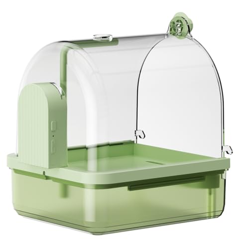 Guaber Transparente hängende Vogeltränke Automatische Wasserzirkulationen Dusche Badewannen Box für Versorgung Haltbarkeit von Guaber