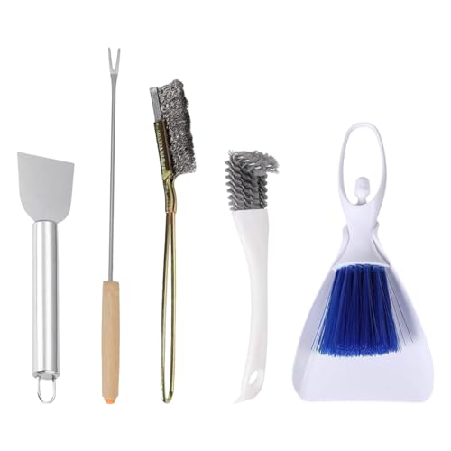 Guaber Vogelkäfig-Reiniger-Kits, Edelstahl-Gabel-Zubehör für einfache Exkremententfernung und Vogelkäfig-Reinigung, Vogelkäfig-Reiniger, 5-teiliges Set von Guaber