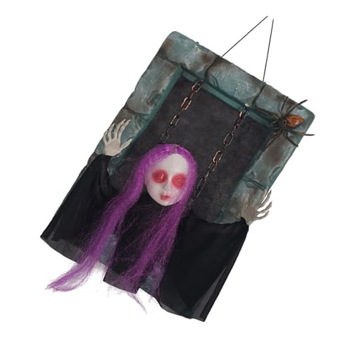 Hängende Grabsteindekoration Blinkende Rote Augen Automatische Bewegungsmelder Sprachsteuerung für Innen und Außen Leuchtend Schütteln Geisterhafte Dekoration von Guaber