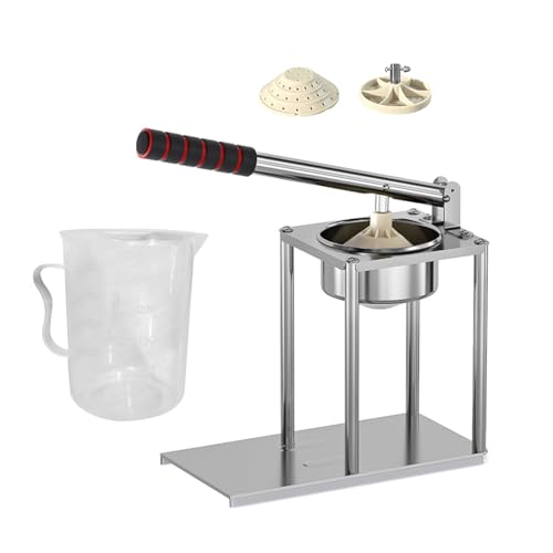 Manuelle Premium-Obstpresse mit 500 ml Messbecher und flachem Sieb, Mehrzweck-Obstpresse mit Sieb, handelsübliche Qualität, Tisch-Saftpresse von Guaber