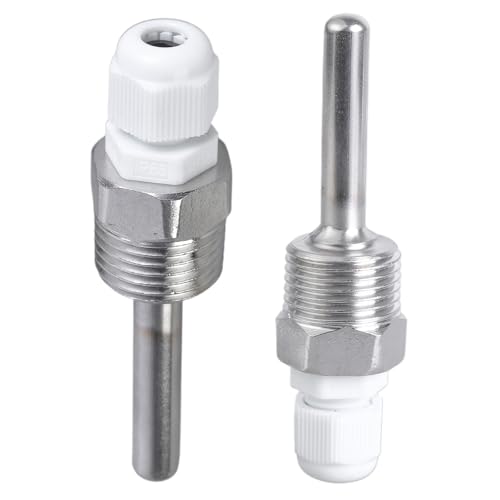 Paar Thermowellhülsen 8x50mm in Edelstahl Tauchhülsen für Temperatursensoren Korrosionsbeständig Edelstahl Thermowell von Guaber