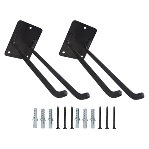 Packung Mit 2 Schweren 10 Zoll Wandmontage Garage Haken Zum Aufhängen Von Leitern Reifenwerkzeugen Gummibeschichtungs Und Eisenbau Workshop Speicherhaken Installationshardware von Guaber