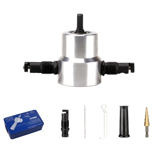 Professioneller Doppelkopf Metall Tagesdecke Nibbler Cutter Bohrer 360 Grad Drehungen Schneidwerkzeug für Platte Blatt Nibbler Cutter von Guaber