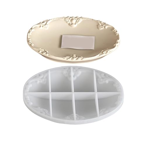 Retro Silikon Backform Für Schmuckschalen Ovale/runde/quadratische Fachform Mit Geprägten Mustern Premium Silikonform Zum Gießen von Guaber