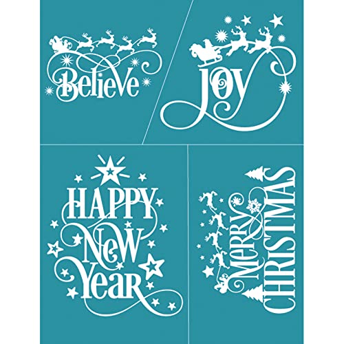 Seidensiebdruck-Schablone "Happy New Year", wiederverwendbare Schilder-Schablonen für Anfänger, handgefertigter Kissenbezug, Dekoration, Siebdruck-Schablone Seidensiebdruck-Schablone "Happy New Year", wiederverwendbare Schilder-Schablonen für Anfänger, handgefertigter Kissenbezug, Dekoration, Siebdruck-Schablone von Guaber