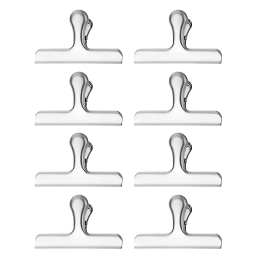 Set mit 8 Metall-Büroklammern, Edelstahl-Clips, Aktenklammern, Büroklammern für Bastelarbeiten, Zeichenbrett, Lebensmittelbeutel, Foto-Datei-Organisation, Mehrzweck-Clips von Guaber