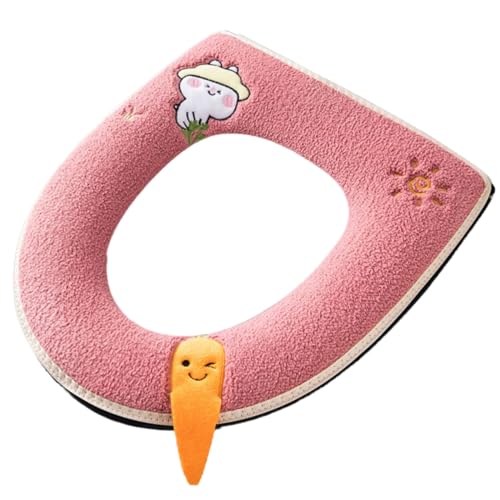 WC-Kissen mit Griff Reißverschluss Sitzkissen Winterbezug Bestickte Toilette mit Griff von Guaber
