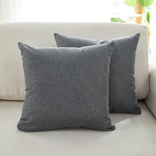 2er Set Kissenbezüge, Kissenüberzug 50x50 Einfarbig Kissenüberzug für Sofa Couch Wohnzimmer Schlafzimmer Grau von Gualiy