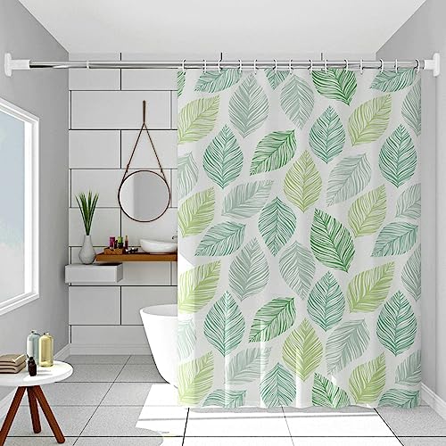 Gualiy Duschvorhang 200x180CM, Bananenblätter Duschvorhang Antibakteriell Anti Schimmel Grün Shower Curtain von Gualiy